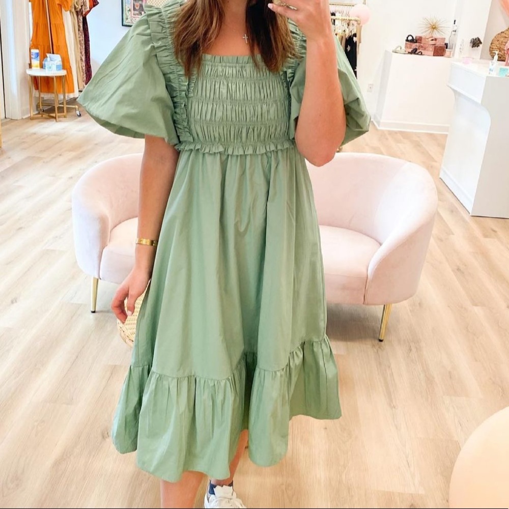 English Factory Sage Green Dress